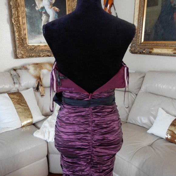 ITALIA PLUM BCBG MAXAZRIA TAFFETA STRAPLES DRESS 2 - Picture 11 of 14